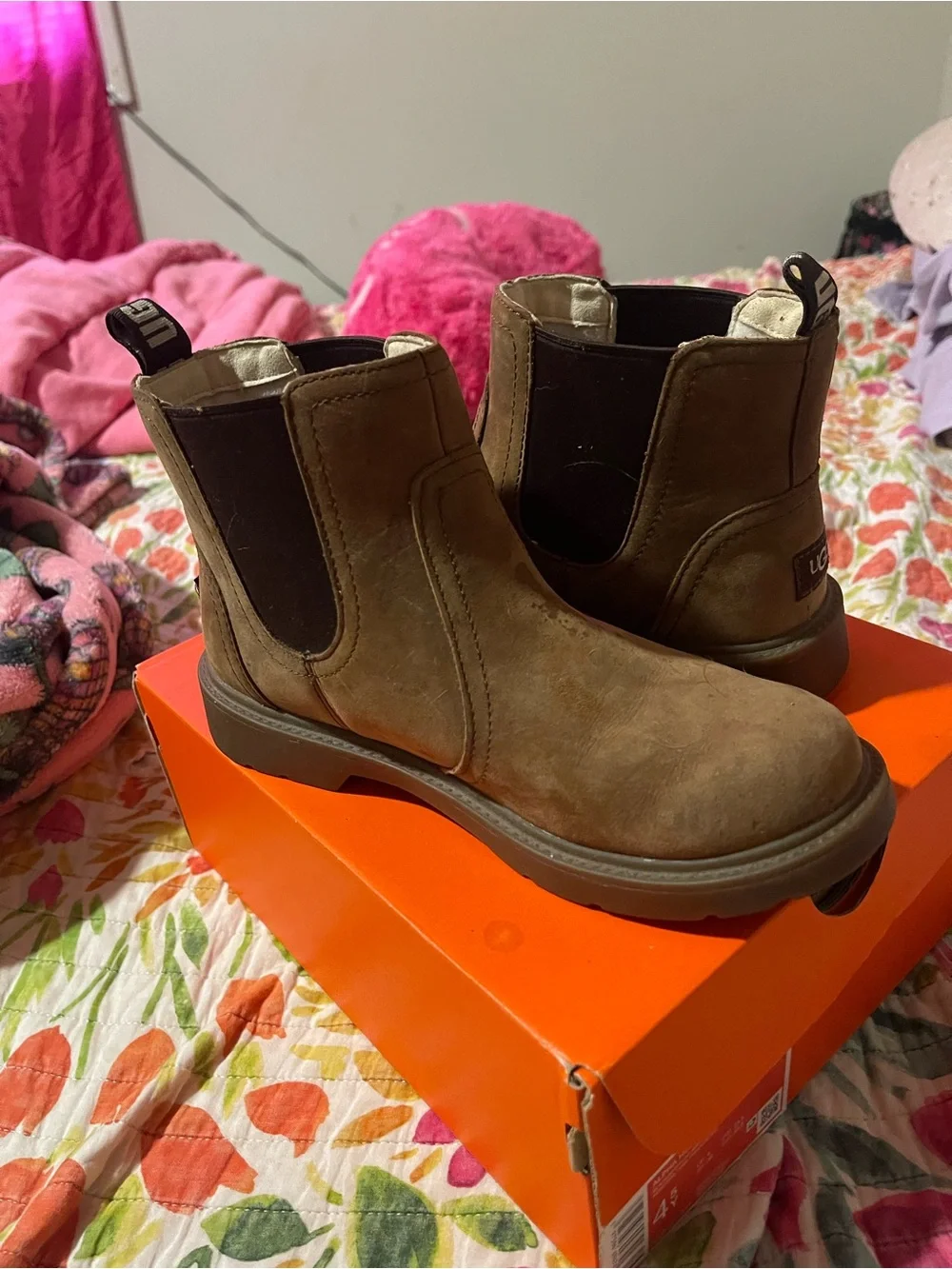 UGG Kids Brown Chelsea-Style Suede Boots